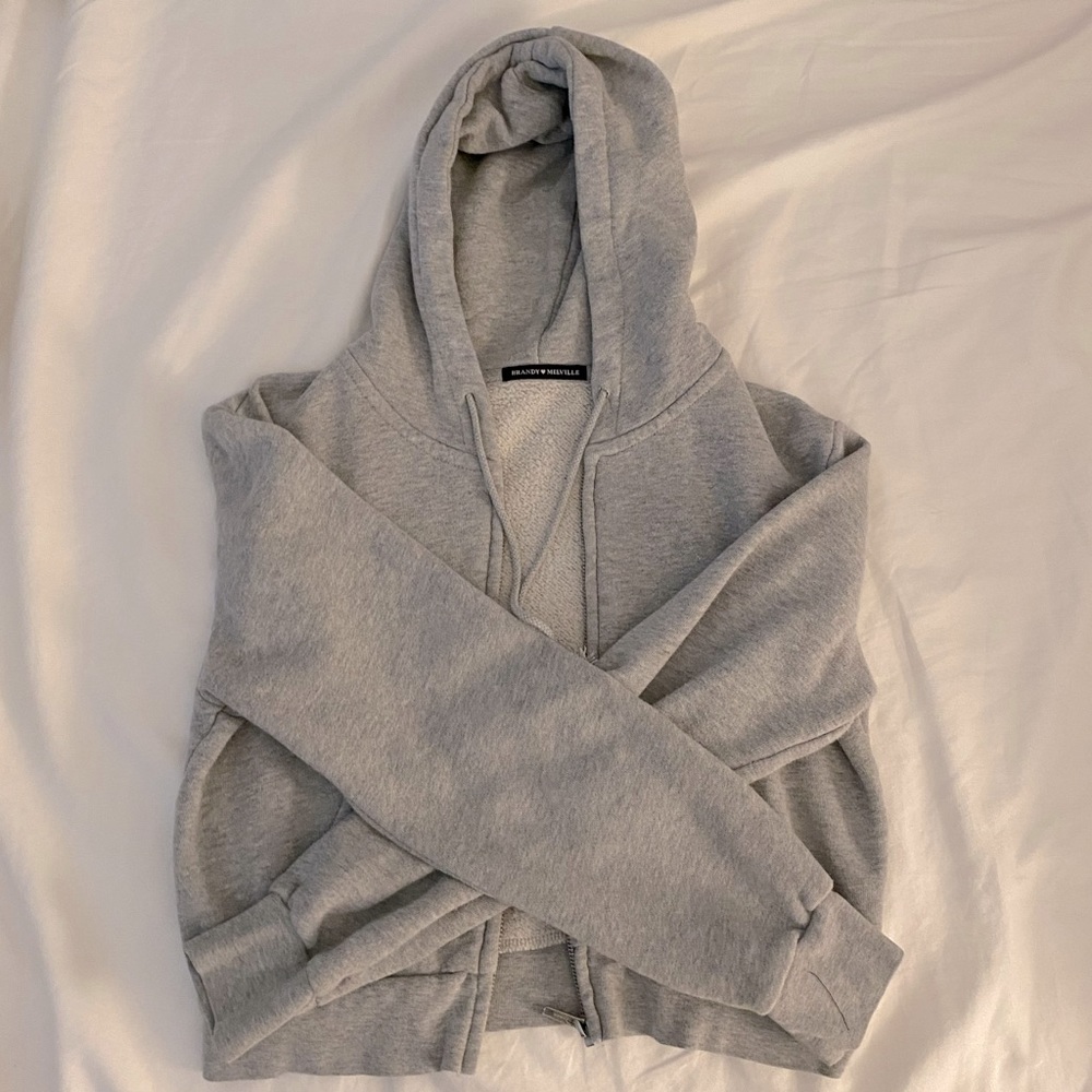 brandy melville cropped zip-up